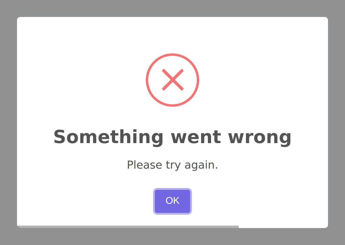 Error alert