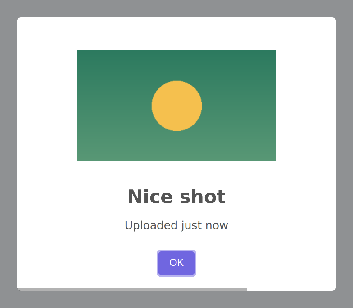 An alert with an image